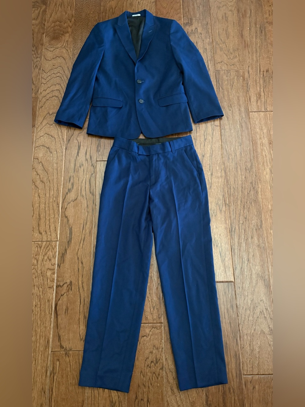 Calvin Klein Suit Boys Size Blazer And Flat Front Pants Blue Size 12